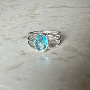 NWOT Sundance Melody Ring, Blue Topaz, Sterling Silver